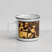Left View Custom Glasgow Montana Map Enamel Mug in Ember