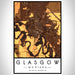 Glasgow Montana Map Print Portrait Orientation in Ember Style With Shaded Background