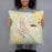 Person holding 18x18 Custom Glasgow Montana Map Throw Pillow in Woodblock