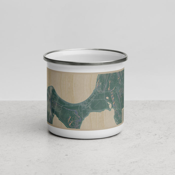 Front View Custom Glen Arbor Michigan Map Enamel Mug in Afternoon