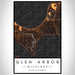 Glen Arbor Michigan Map Print Portrait Orientation in Ember Style With Shaded Background