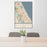 24x36 Glencoe Illinois Map Print Portrait Orientation in Woodblock Style Behind 2 Chairs Table and Potted Plant