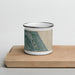 Front View Custom Glencoe Illinois Map Enamel Mug in Afternoon on Cutting Board
