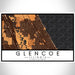 Glencoe Illinois Map Print Landscape Orientation in Ember Style With Shaded Background