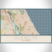 Glencoe Illinois Map Print Landscape Orientation in Woodblock Style With Shaded Background