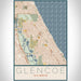 Glencoe Illinois Map Print Portrait Orientation in Woodblock Style With Shaded Background