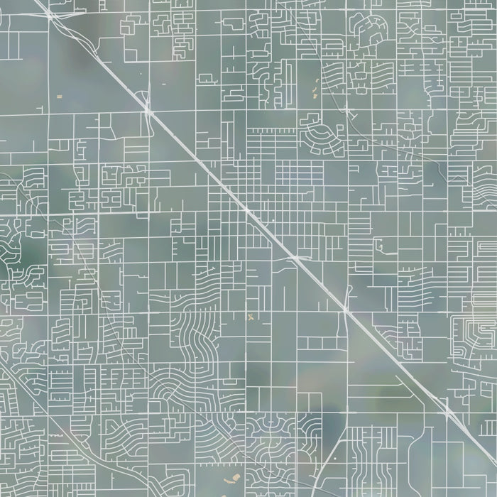 Glendale Arizona Map Print in Afternoon Style Zoomed In Close Up Showing Details