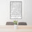24x36 Glendale Arizona Map Print Portrait Orientation in Classic Style Behind 2 Chairs Table and Potted Plant