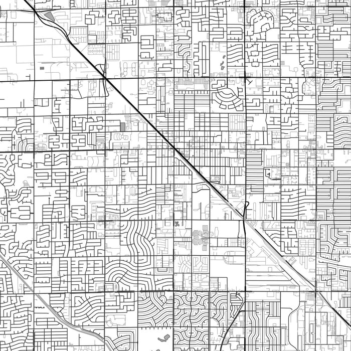 Glendale Arizona Map Print in Classic Style Zoomed In Close Up Showing Details