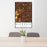 24x36 Glendale Arizona Map Print Portrait Orientation in Ember Style Behind 2 Chairs Table and Potted Plant