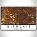 Glendale Arizona Map Print Landscape Orientation in Ember Style With Shaded Background