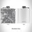 Rendered View of Glendale Arizona Map Engraving on 6oz Stainless Steel Flask in White