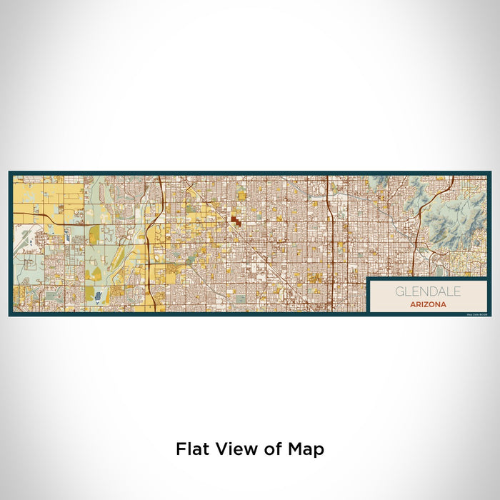 Flat View of Map Custom Glendale Arizona Map Enamel Mug in Woodblock