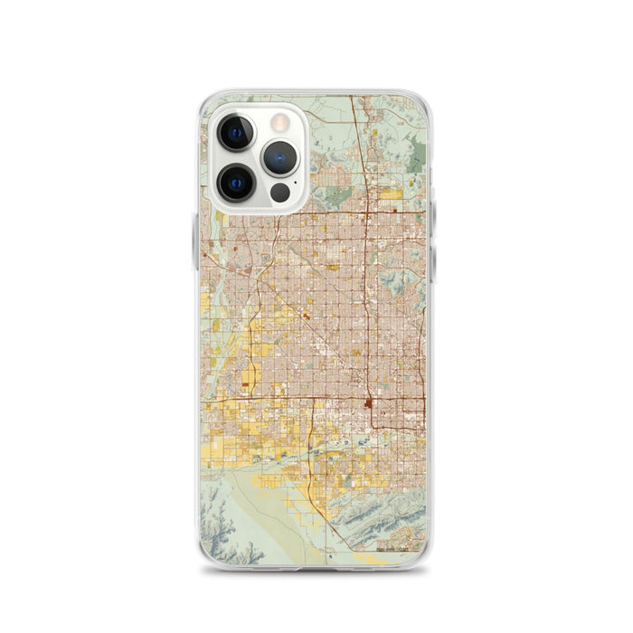 Custom Glendale Arizona Map iPhone 12 Pro Phone Case in Woodblock
