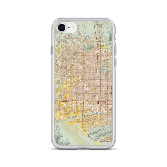 Custom Glendale Arizona Map iPhone SE Phone Case in Woodblock