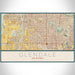 Glendale Arizona Map Print Landscape Orientation in Woodblock Style With Shaded Background