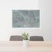 24x36 Glendale California Map Print Lanscape Orientation in Afternoon Style Behind 2 Chairs Table and Potted Plant