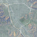 Glendale California Map Print in Afternoon Style Zoomed In Close Up Showing Details