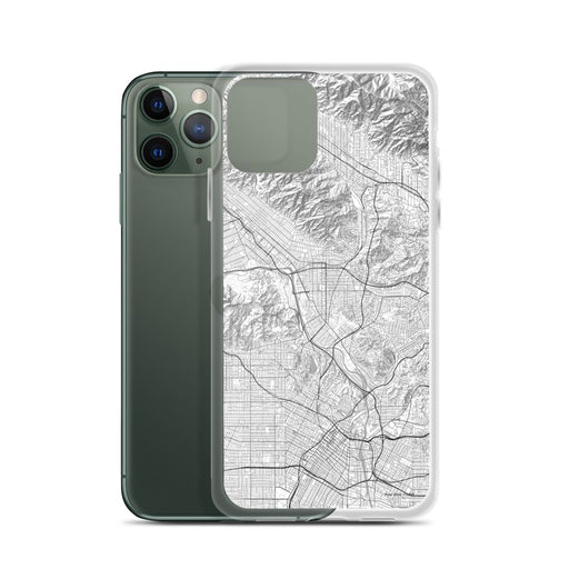 Custom Glendale California Map Phone Case in Classic on Table with Laptop and Plant