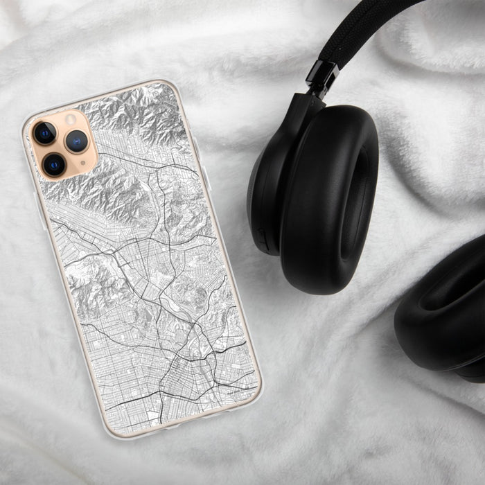 Custom Glendale California Map Phone Case in Classic on Table with Black Headphones