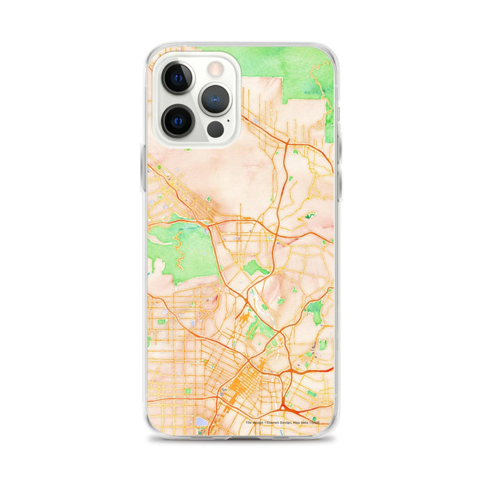 Custom Glendale California Map iPhone 12 Pro Max Phone Case in Watercolor