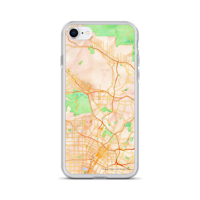 Custom Glendale California Map iPhone SE Phone Case in Watercolor