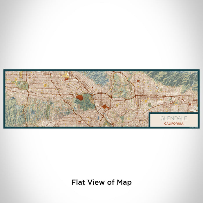 Flat View of Map Custom Glendale California Map Enamel Mug in Woodblock