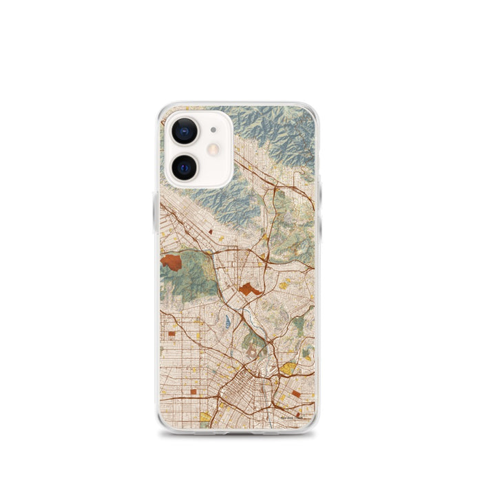 Custom Glendale California Map iPhone 12 mini Phone Case in Woodblock