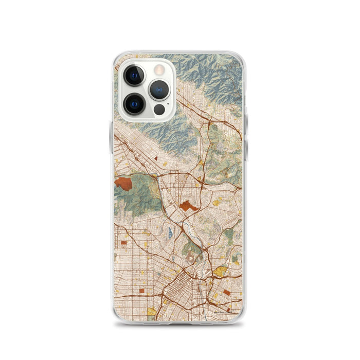 Custom Glendale California Map iPhone 12 Pro Phone Case in Woodblock