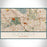 Glendale California Map Print Landscape Orientation in Woodblock Style With Shaded Background