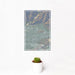 12x18 Glendora California Map Print Portrait Orientation in Afternoon Style With Small Cactus Plant in White Planter