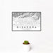 12x18 Glendora California Map Print Landscape Orientation in Classic Style With Small Cactus Plant in White Planter