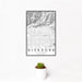 12x18 Glendora California Map Print Portrait Orientation in Classic Style With Small Cactus Plant in White Planter