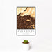 12x18 Glendora California Map Print Portrait Orientation in Ember Style With Small Cactus Plant in White Planter