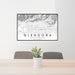 24x36 Glendora California Map Print Lanscape Orientation in Classic Style Behind 2 Chairs Table and Potted Plant