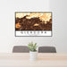 24x36 Glendora California Map Print Lanscape Orientation in Ember Style Behind 2 Chairs Table and Potted Plant