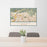 24x36 Glendora California Map Print Lanscape Orientation in Woodblock Style Behind 2 Chairs Table and Potted Plant