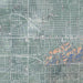 Glendora California Map Print in Afternoon Style Zoomed In Close Up Showing Details