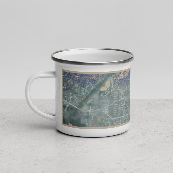 Left View Custom Glendora California Map Enamel Mug in Afternoon