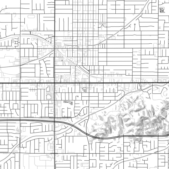 Glendora California Map Print in Classic Style Zoomed In Close Up Showing Details