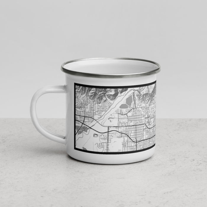 Left View Custom Glendora California Map Enamel Mug in Classic