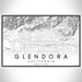 Glendora California Map Print Landscape Orientation in Classic Style With Shaded Background