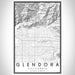 Glendora California Map Print Portrait Orientation in Classic Style With Shaded Background