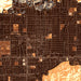 Glendora California Map Print in Ember Style Zoomed In Close Up Showing Details