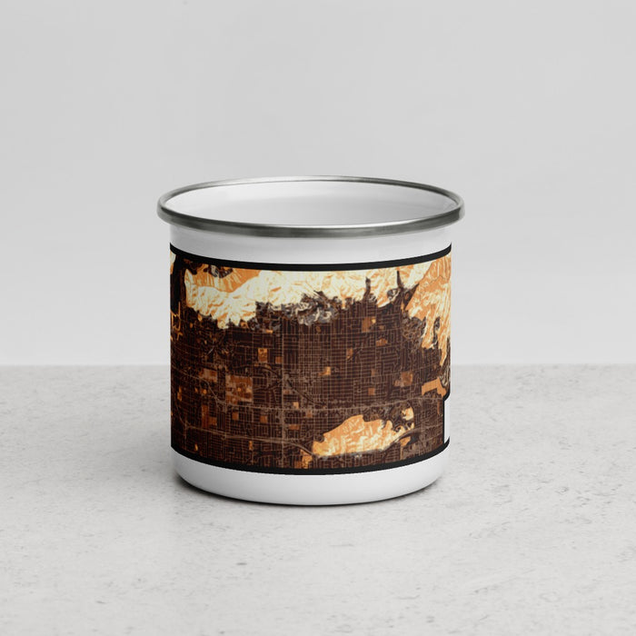 Front View Custom Glendora California Map Enamel Mug in Ember
