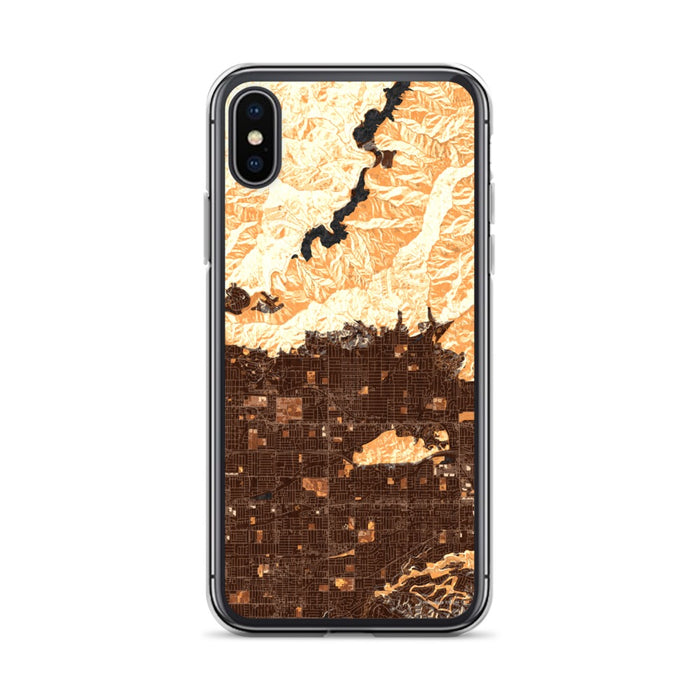 Custom iPhone X/XS Glendora California Map Phone Case in Ember