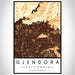 Glendora California Map Print Portrait Orientation in Ember Style With Shaded Background
