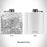 Rendered View of Glendora California Map Engraving on 6oz Stainless Steel Flask in White