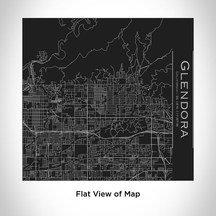 Rendered View of Glendora California Map Engraving on 17oz Stainless Steel Insulated Tumbler in Black