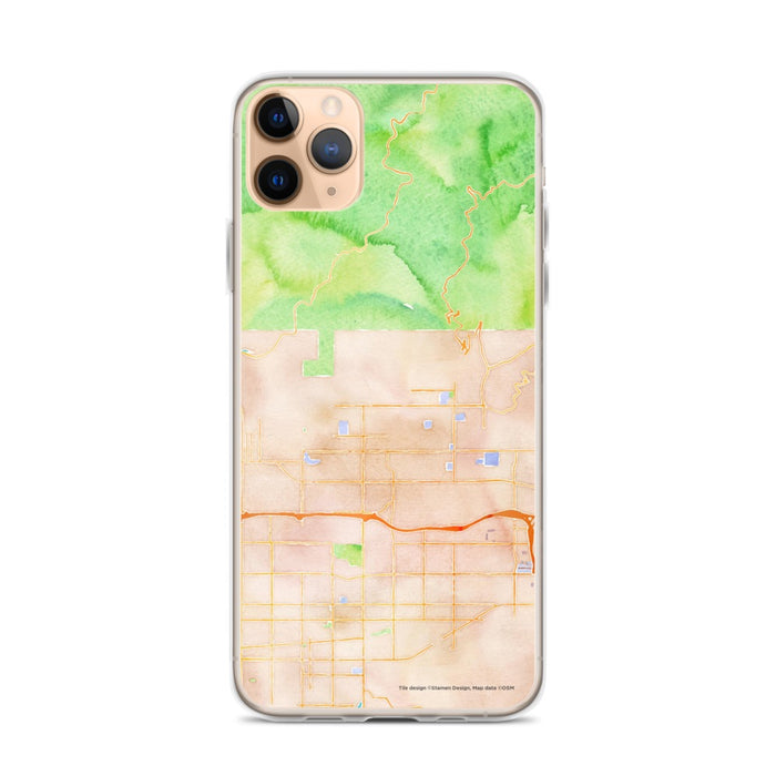Custom iPhone 11 Pro Max Glendora California Map Phone Case in Watercolor